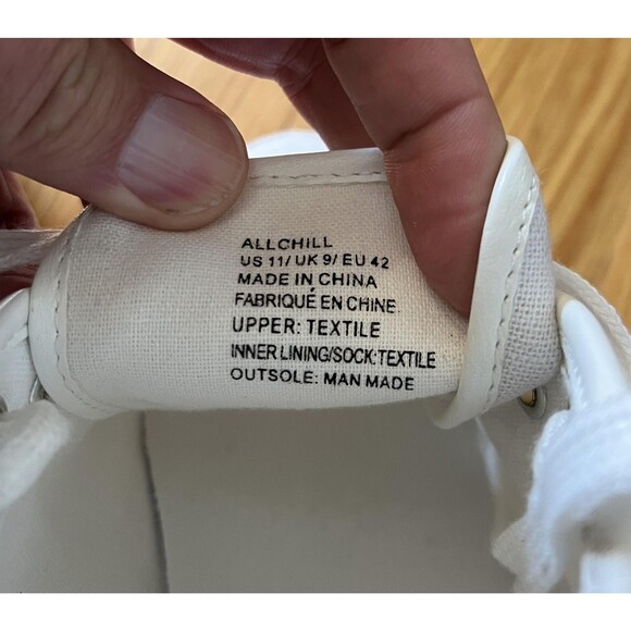 JustFab Shoes Womens Size 11 White All Chill Canvas Low Top Lace Up Sneakers - Picture 8 of 9
